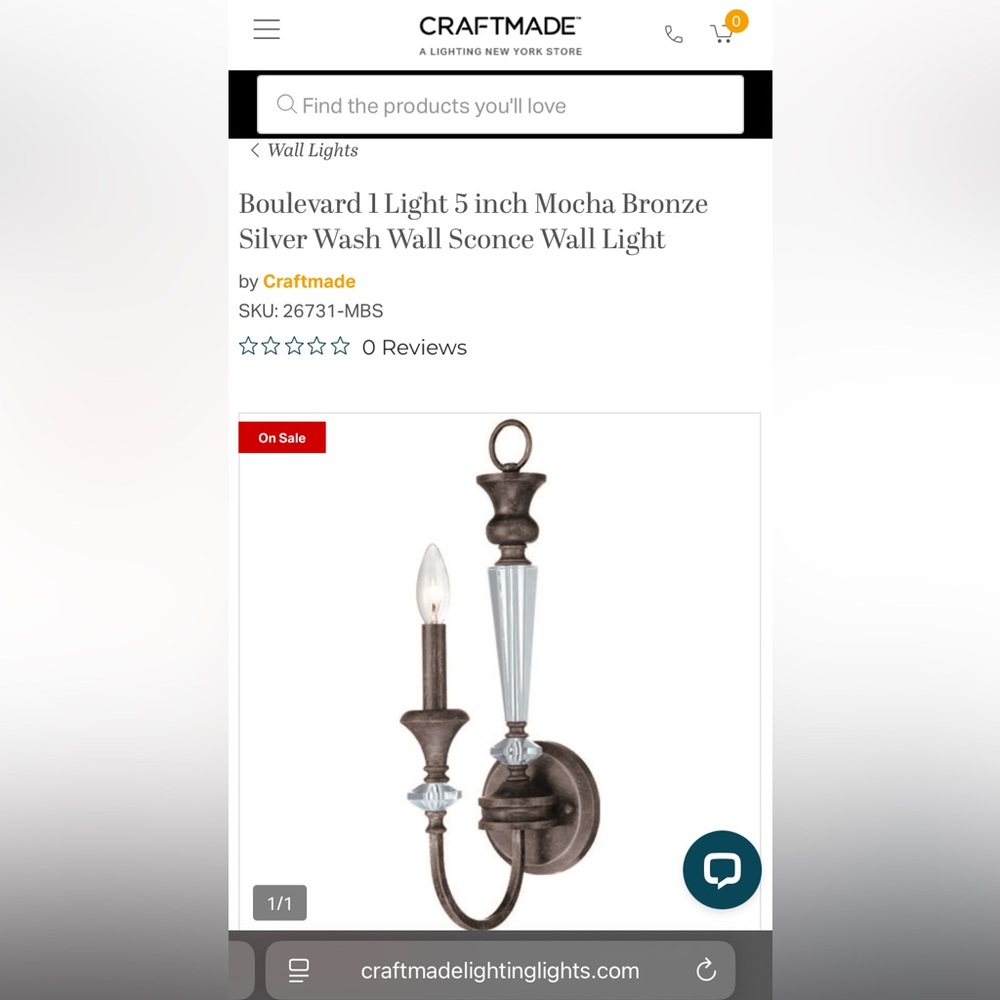 Craftmade Mocha Bronze Wall Sconces